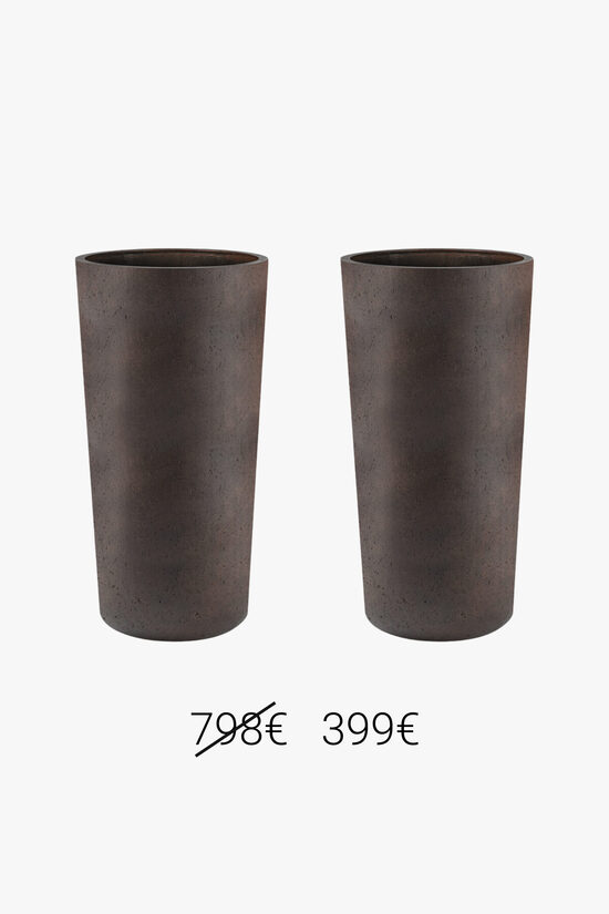 2 vāzes formas puķu podu komplekts no Dark Rust sērijas